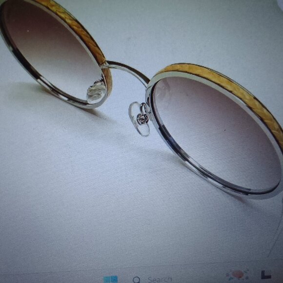 Chanel 4250 101/S6 round sunglasses matte black with beige rope rim main image 5